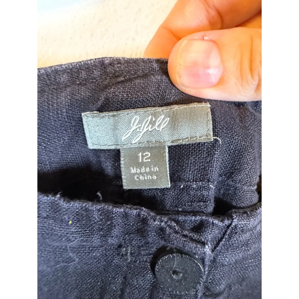J. Jill Womens Shorts 100% Linen Solid Black Size 12